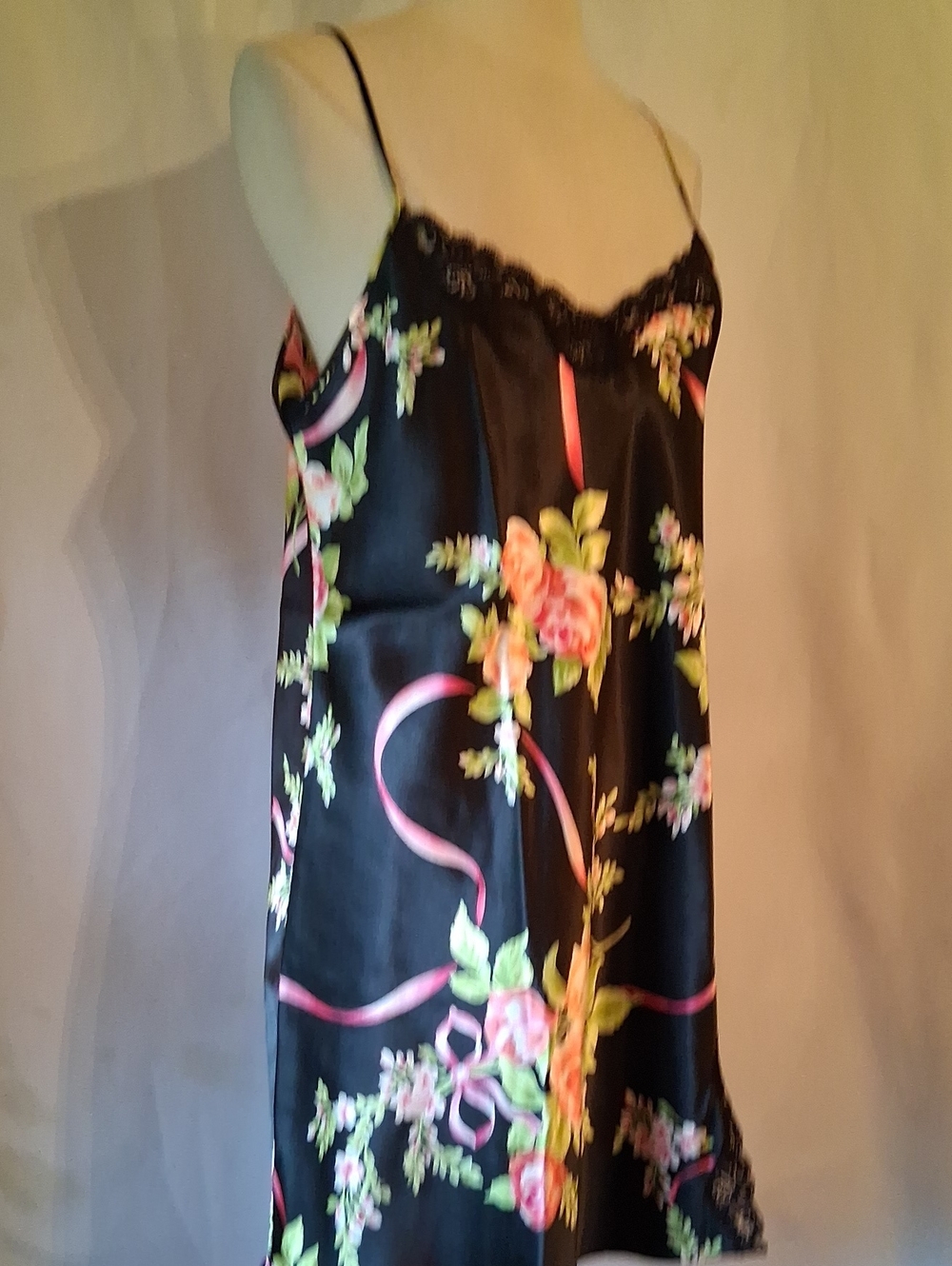 Oscar de la Renta Pink Label floral satin night dress - sz M